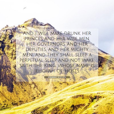 Picture 07 - Jeremiah 51:57 ASV - And I will make drunk her princes and her wise - Bible Verse Picture