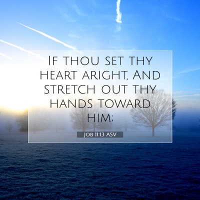 Picture 07 - Job 11:13 ASV - If thou set thy heart aright, And stretch out thy - Bible Verse Picture