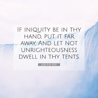 Picture 07 - Job 11:14 ASV - If iniquity be in thy hand, put it far away, And - Bible Verse Picture