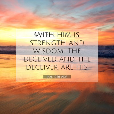 Picture 07 - Job 12:16 ASV - With him is strength and wisdom; The deceived and - Bible Verse Picture