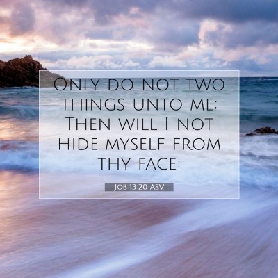 Picture 07 - Job 13:20 ASV - Only do not two things unto me; Then will I not - Bible Verse Picture