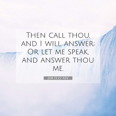 Picture 07 - Job 13:22 ASV - Then call thou, and I will answer; Or let me - Bible Verse Picture