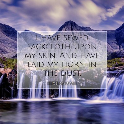 Picture 07 - Job 16:15 ASV - I have sewed sackcloth upon my skin, And have - Bible Verse Picture