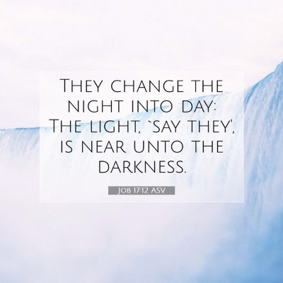 Picture 07 - Job 17:12 ASV - They change the night into day: The light, `say - Bible Verse Picture