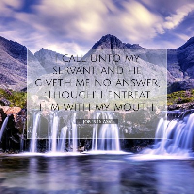 Picture 07 - Job 19:16 ASV - I call unto my servant, and he giveth me no - Bible Verse Picture