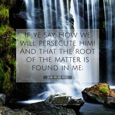 Picture 07 - Job 19:28 ASV - If ye say, How we will persecute him! And that - Bible Verse Picture