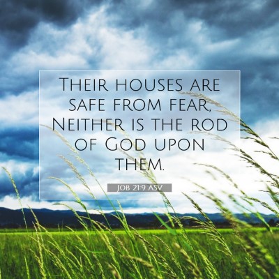 Picture 07 - Job 21:9 ASV - Their houses are safe from fear, Neither is the - Bible Verse Picture