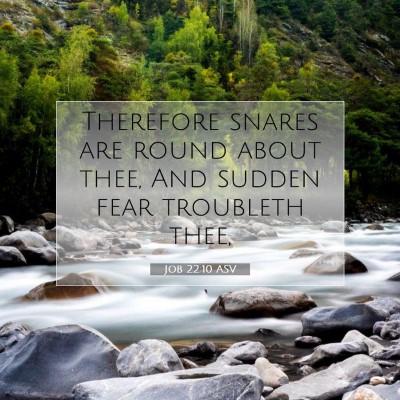 Picture 07 - Job 22:10 ASV - Therefore snares are round about thee, And sudden - Bible Verse Picture