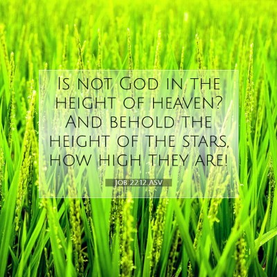 Picture 07 - Job 22:12 ASV - Is not God in the height of heaven? And behold - Bible Verse Picture