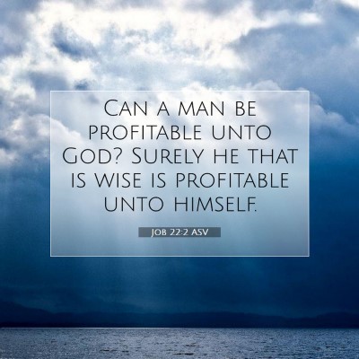 Picture 07 - Job 22:2 ASV - Can a man be profitable unto God? Surely he that - Bible Verse Picture