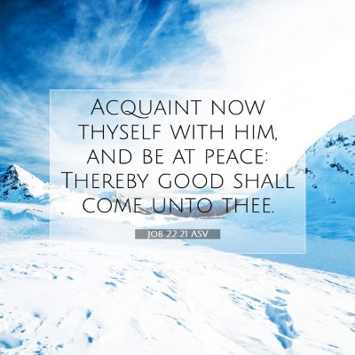 Picture 07 - Job 22:21 ASV - Acquaint now thyself with him, and be at peace: - Bible Verse Picture