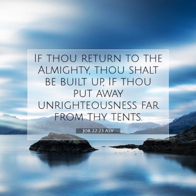 Picture 07 - Job 22:23 ASV - If thou return to the Almighty, thou shalt be - Bible Verse Picture