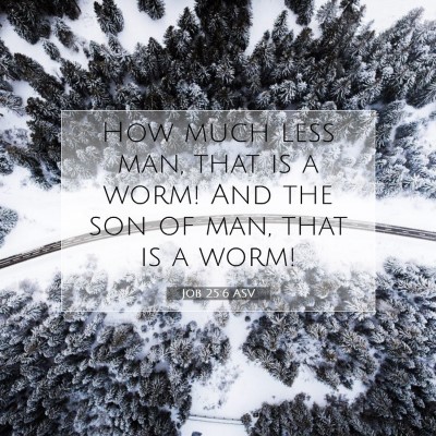 Picture 07 - Job 25:6 ASV - How much less man, that is a worm! And the son of - Bible Verse Picture