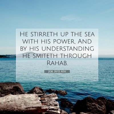 Picture 07 - Job 26:12 ASV - He stirreth up the sea with his power, And by his - Bible Verse Picture