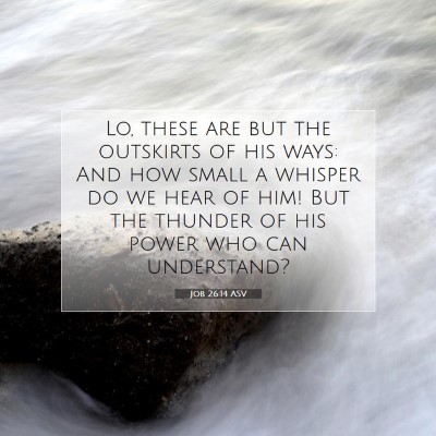 Picture 07 - Job 26:14 ASV - Lo, these are but the outskirts of his ways: And - Bible Verse Picture