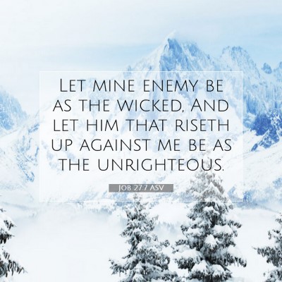 Picture 07 - Job 27:7 ASV - Let mine enemy be as the wicked, And let him that - Bible Verse Picture