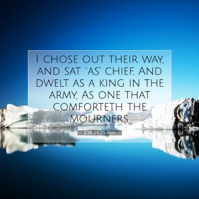 Picture 07 - Job 29:25 ASV - I chose out their way, and sat `as' chief, And - Bible Verse Picture