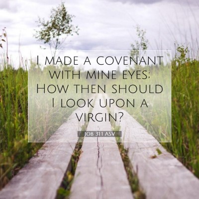 Picture 07 - Job 31:1 ASV - I made a covenant with mine eyes; How then should - Bible Verse Picture