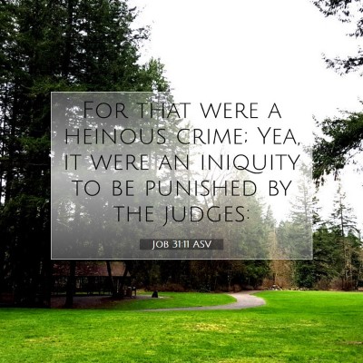 Picture 07 - Job 31:11 ASV - For that were a heinous crime; Yea, it were an - Bible Verse Picture