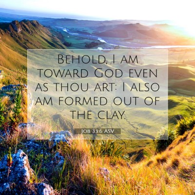 Picture 07 - Job 33:6 ASV - Behold, I am toward God even as thou art: I also - Bible Verse Picture