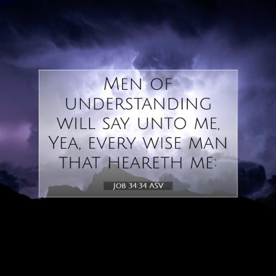 Picture 07 - Job 34:34 ASV - Men of understanding will say unto me, Yea, every - Bible Verse Picture