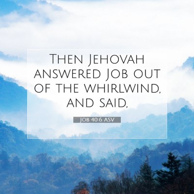 Picture 07 - Job 40:6 ASV - Then Jehovah answered Job out of the whirlwind, - Bible Verse Picture