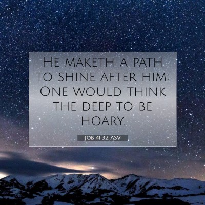 Picture 07 - Job 41:32 ASV - He maketh a path to shine after him; One would - Bible Verse Picture