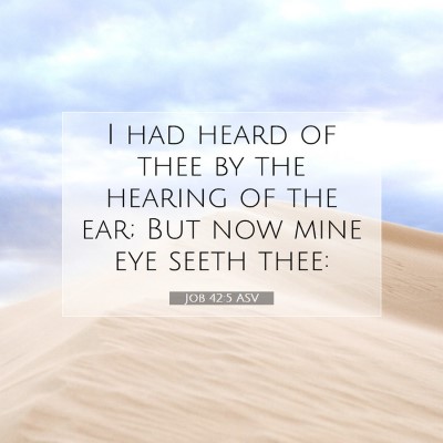 Picture 07 - Job 42:5 ASV - I had heard of thee by the hearing of the ear; - Bible Verse Picture