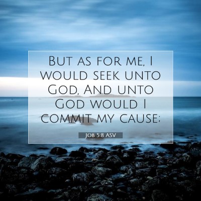 Picture 07 - Job 5:8 ASV - But as for me, I would seek unto God, And unto - Bible Verse Picture