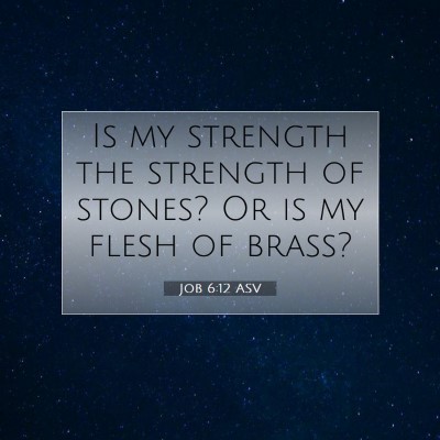 Picture 07 - Job 6:12 ASV - Is my strength the strength of stones? Or is my - Bible Verse Picture