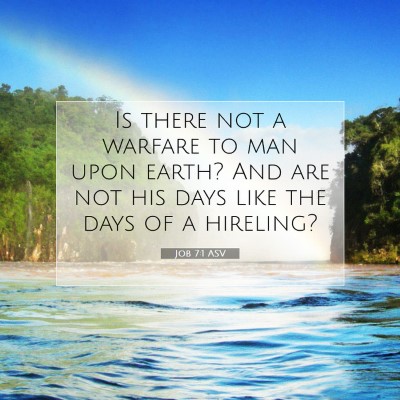 Picture 07 - Job 7:1 ASV - Is there not a warfare to man upon earth? And are - Bible Verse Picture
