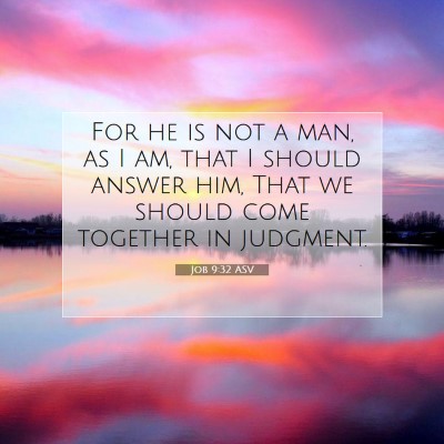 Picture 07 - Job 9:32 ASV - For he is not a man, as I am, that I should - Bible Verse Picture