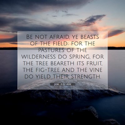 Picture 07 - Joel 2:22 ASV - Be not afraid, ye beasts of the field; for the - Bible Verse Picture
