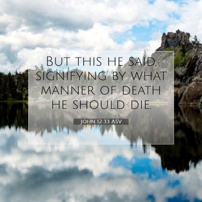 Picture 07 - John 12:33 ASV - But this he said, signifying by what manner of - Bible Verse Picture