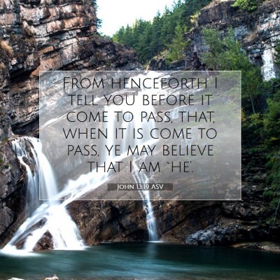 Picture 07 - John 13:19 ASV - From henceforth I tell you before it come to - Bible Verse Picture