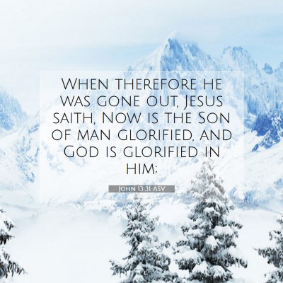 Picture 07 - John 13:31 ASV - When therefore he was gone out, Jesus saith, Now - Bible Verse Picture
