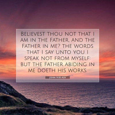 Picture 07 - John 14:10 ASV - Believest thou not that I am in the Father, and - Bible Verse Picture