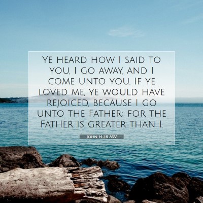 Picture 07 - John 14:28 ASV - Ye heard how I said to you, I go away, and I come - Bible Verse Picture