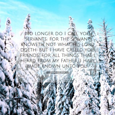Picture 07 - John 15:15 ASV - No longer do I call you servants; for the servant - Bible Verse Picture