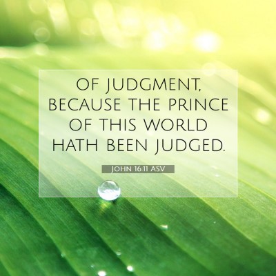 Picture 07 - John 16:11 ASV - of judgment, because the prince of this world - Bible Verse Picture