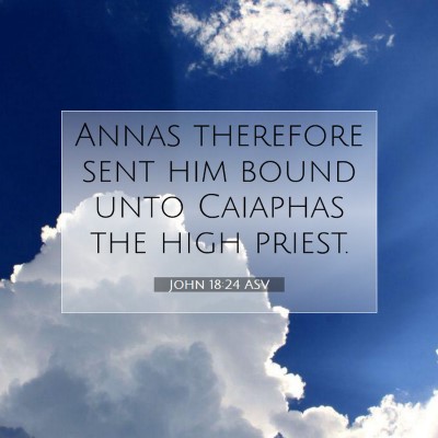 Picture 07 - John 18:24 ASV - Annas therefore sent him bound unto Caiaphas the - Bible Verse Picture