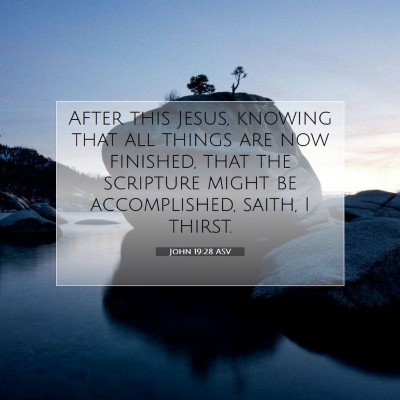 Picture 07 - John 19:28 ASV - After this Jesus, knowing that all things are now - Bible Verse Picture