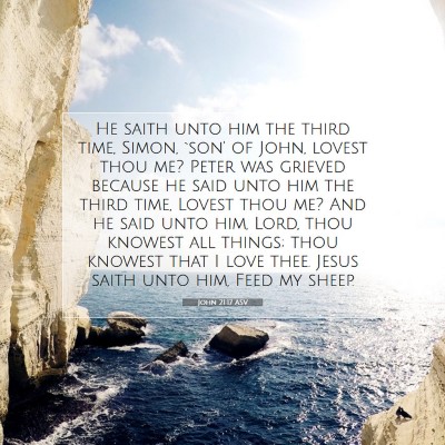 Picture 07 - John 21:17 ASV - He saith unto him the third time, Simon, `son' of - Bible Verse Picture