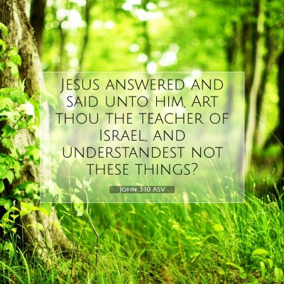 Picture 07 - John 3:10 ASV - Jesus answered and said unto him, Art thou the - Bible Verse Picture