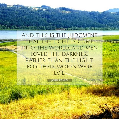 Picture 07 - John 3:19 ASV - And this is the judgment, that the light is come - Bible Verse Picture