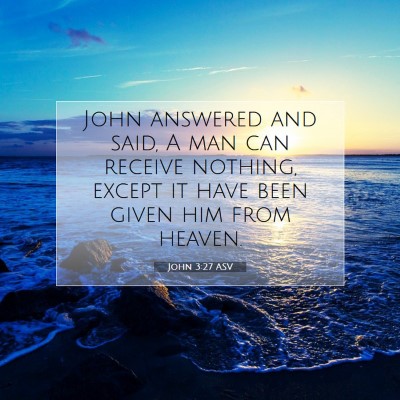 Picture 07 - John 3:27 ASV - John answered and said, A man can receive - Bible Verse Picture