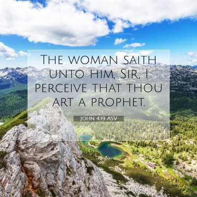 Picture 07 - John 4:19 ASV - The woman saith unto him, Sir, I perceive that - Bible Verse Picture