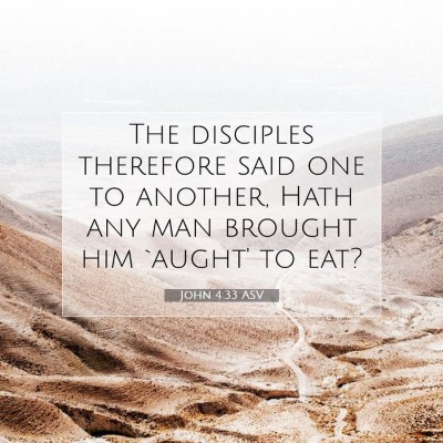 Picture 07 - John 4:33 ASV - The disciples therefore said one to another, Hath - Bible Verse Picture