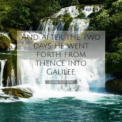 Picture 07 - John 4:43 ASV - And after the two days he went forth from thence - Bible Verse Picture