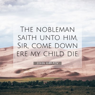 Picture 07 - John 4:49 ASV - The nobleman saith unto him, Sir, come down ere - Bible Verse Picture